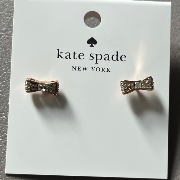 Kate Spade Rose Gold Bow Earrings - Picture 2 of 2
